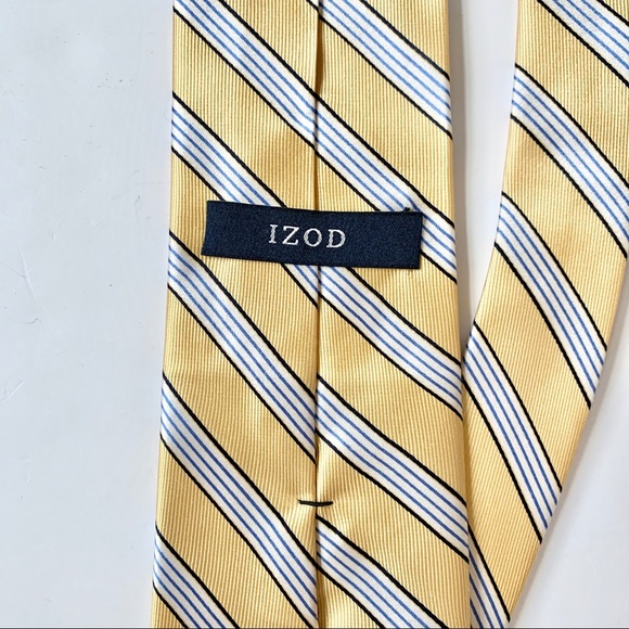 Men’s Yellow Blue Striped Nautical Tie - Picture 5 of 8
